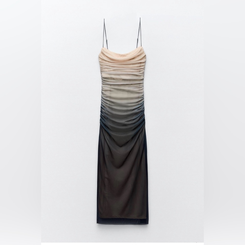 Zara Ombre Maxi Dress in Blush, and Black -NEW